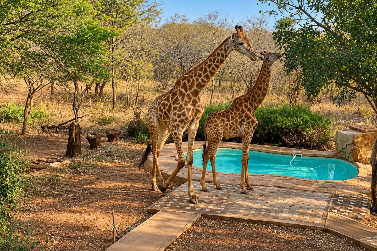 Giraffes in the Marloth Park bush